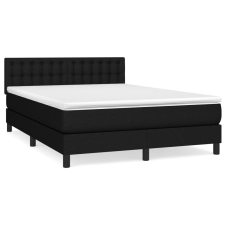 vidaXL fekete szövet rugós ágy matraccal 140 x 190 cm (3140371) ágy és ágykellék