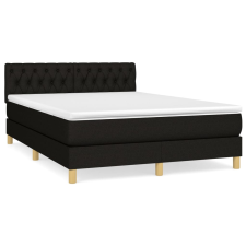 vidaXL fekete szövet rugós ágy matraccal 140 x 190 cm (3140851) ágy és ágykellék