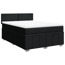 vidaXL fekete szövet rugós ágy matraccal 140 x 190 cm (3287058) ágy és ágykellék