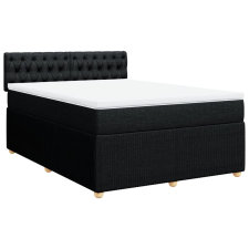 vidaXL fekete szövet rugós ágy matraccal 140 x 190 cm (3287460) ágy és ágykellék
