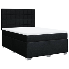 vidaXL fekete szövet rugós ágy matraccal 140 x 190 cm (3290485) ágy és ágykellék