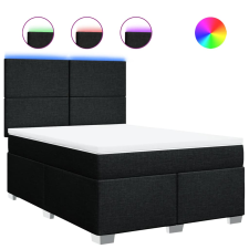 vidaXL fekete szövet rugós ágy matraccal 140 x 190 cm (3292778) ágy és ágykellék