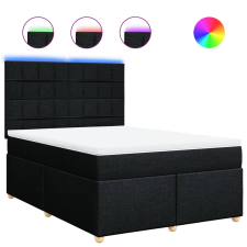 vidaXL fekete szövet rugós ágy matraccal 140 x 190 cm (3293577) ágy és ágykellék