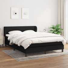 vidaXL fekete szövet rugós ágy matraccal 140 x 200 cm ágy és ágykellék