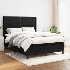 vidaXL fekete szövet rugós ágy matraccal 140 x 200 cm ágy és ágykellék