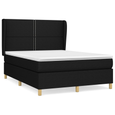 vidaXL fekete szövet rugós ágy matraccal 140 x 200 cm (3128447) ágy és ágykellék