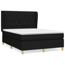vidaXL fekete szövet rugós ágy matraccal 140 x 200 cm (3128767) ágy és ágykellék