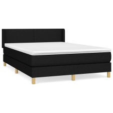 vidaXL fekete szövet rugós ágy matraccal 140 x 200 cm (3130115) ágy és ágykellék