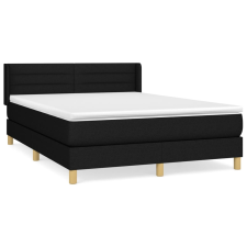 vidaXL fekete szövet rugós ágy matraccal 140 x 200 cm (3130355) ágy és ágykellék
