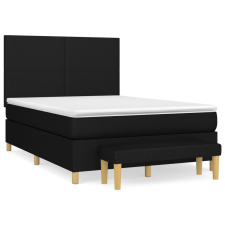 vidaXL fekete szövet rugós ágy matraccal 140 x 200 cm (3136999) ágy és ágykellék