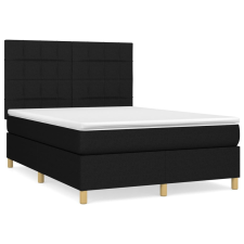 vidaXL fekete szövet rugós ágy matraccal 140 x 200 cm (3142339) ágy és ágykellék