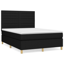 vidaXL fekete szövet rugós ágy matraccal 140 x 200 cm (3142419) ágy és ágykellék