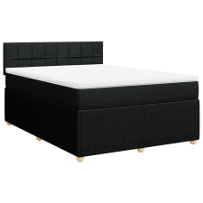 vidaXL fekete szövet rugós ágy matraccal 140 x 200 cm (3287481) ágy és ágykellék