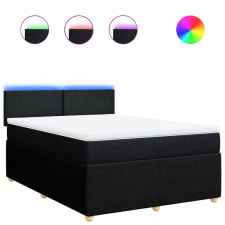 vidaXL fekete szövet rugós ágy matraccal 140 x 200 cm (3289774) ágy és ágykellék