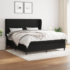 vidaXL fekete szövet rugós ágy matraccal 160x200 cm ágy és ágykellék