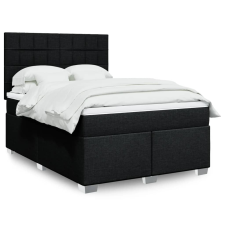 vidaXL fekete szövet rugós ágy matraccal 160x200 cm ágy és ágykellék