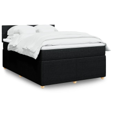 vidaXL fekete szövet rugós ágy matraccal 160x200 cm ágy és ágykellék