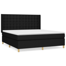 vidaXL fekete szövet rugós ágy matraccal 160x200 cm (3132323) ágy és ágykellék