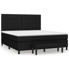 vidaXL fekete szövet rugós ágy matraccal 160x200 cm (3136607) ágy és ágykellék