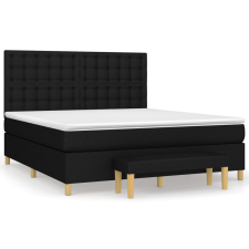 vidaXL fekete szövet rugós ágy matraccal 160x200 cm (3137487) ágy és ágykellék