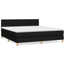 vidaXL fekete szövet rugós ágy matraccal 160x200 cm (3140947) ágy és ágykellék