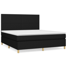 vidaXL fekete szövet rugós ágy matraccal 160x200 cm (3142187) ágy és ágykellék