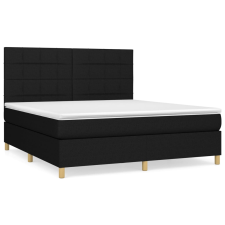 vidaXL fekete szövet rugós ágy matraccal 160x200 cm (3142347) ágy és ágykellék