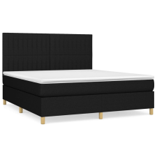 vidaXL fekete szövet rugós ágy matraccal 160x200 cm (3142507) ágy és ágykellék
