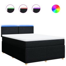 vidaXL fekete szövet rugós ágy matraccal 160x200 cm (3289802) ágy és ágykellék