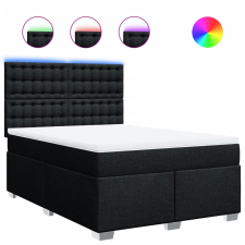 vidaXL fekete szövet rugós ágy matraccal 160x200 cm (3292855) ágy és ágykellék