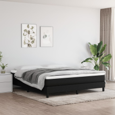 vidaXL fekete szövet rugós ágy matraccal 180 x 200 cm ágy és ágykellék