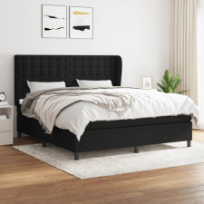vidaXL fekete szövet rugós ágy matraccal 180 x 200 cm ágy és ágykellék