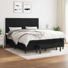vidaXL fekete szövet rugós ágy matraccal 180 x 200 cm ágy és ágykellék