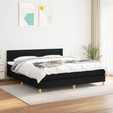 vidaXL fekete szövet rugós ágy matraccal 180 x 200 cm ágy és ágykellék