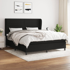 vidaXL fekete szövet rugós ágy matraccal 180 x 200 cm ágy és ágykellék