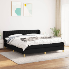 vidaXL fekete szövet rugós ágy matraccal 180 x 200 cm ágy és ágykellék