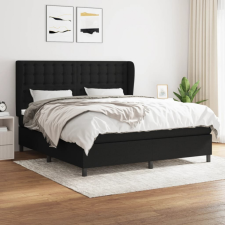 vidaXL Fekete szövet rugós ágy matraccal 180 x 200 cm ágy és ágykellék
