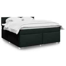 vidaXL fekete szövet rugós ágy matraccal 180 x 200 cm ágy és ágykellék