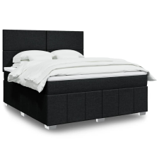 vidaXL fekete szövet rugós ágy matraccal 180 x 200 cm ágy és ágykellék