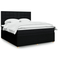 vidaXL fekete szövet rugós ágy matraccal 180 x 200 cm ágy és ágykellék