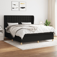 vidaXL fekete szövet rugós ágy matraccal 180 x 200 cm ágy és ágykellék