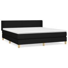 vidaXL fekete szövet rugós ágy matraccal 180 x 200 cm (3130131) ágy és ágykellék