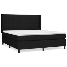 vidaXL fekete szövet rugós ágy matraccal 180 x 200 cm (3131611) ágy és ágykellék
