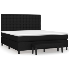 vidaXL fekete szövet rugós ágy matraccal 180 x 200 cm (3136935) ágy és ágykellék