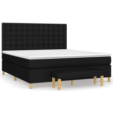 vidaXL fekete szövet rugós ágy matraccal 180 x 200 cm (3137495) ágy és ágykellék