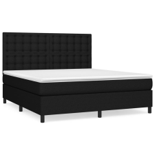 vidaXL fekete szövet rugós ágy matraccal 180 x 200 cm (3142115) ágy és ágykellék