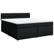 vidaXL fekete szövet rugós ágy matraccal 180 x 200 cm (3286768) ágy és ágykellék