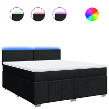 vidaXL fekete szövet rugós ágy matraccal 180 x 200 cm (3289442) ágy és ágykellék