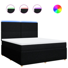 vidaXL fekete szövet rugós ágy matraccal 180 x 200 cm (3294430) ágy és ágykellék