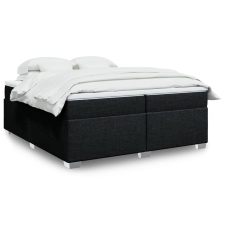 vidaXL fekete szövet rugós ágy matraccal 200 x 200 cm ágy és ágykellék